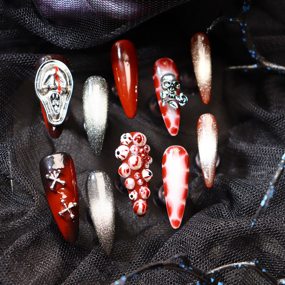 Spooky Scream Halloween Press-On Nails