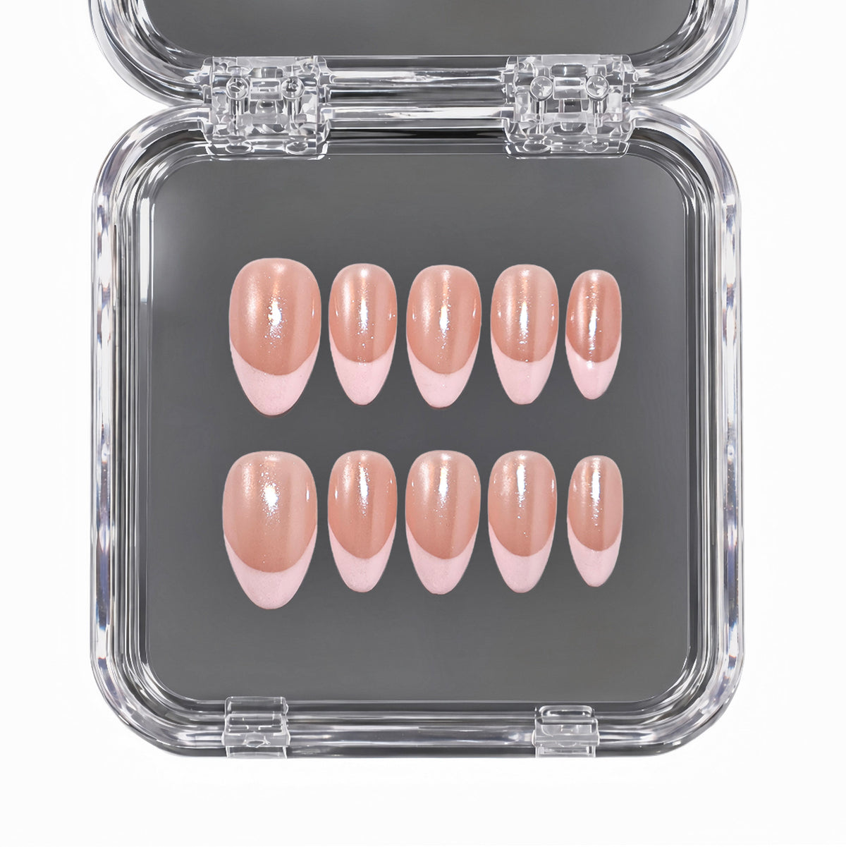 Peach Dawn medium almond press-on nails