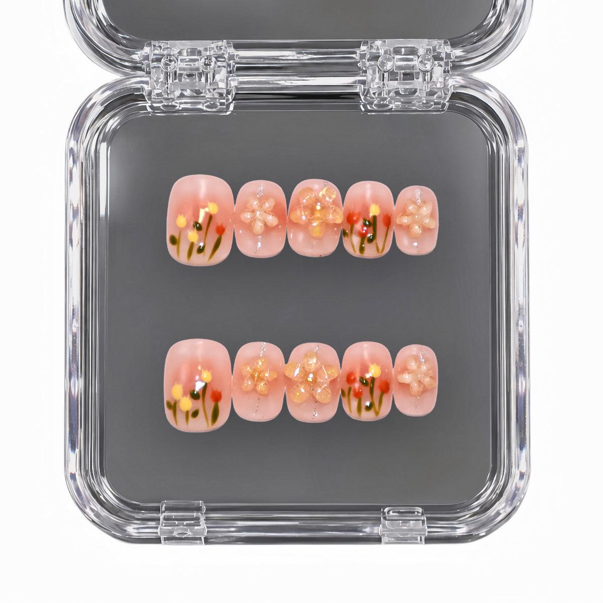 Tulip Dawn short squoval press-on nails