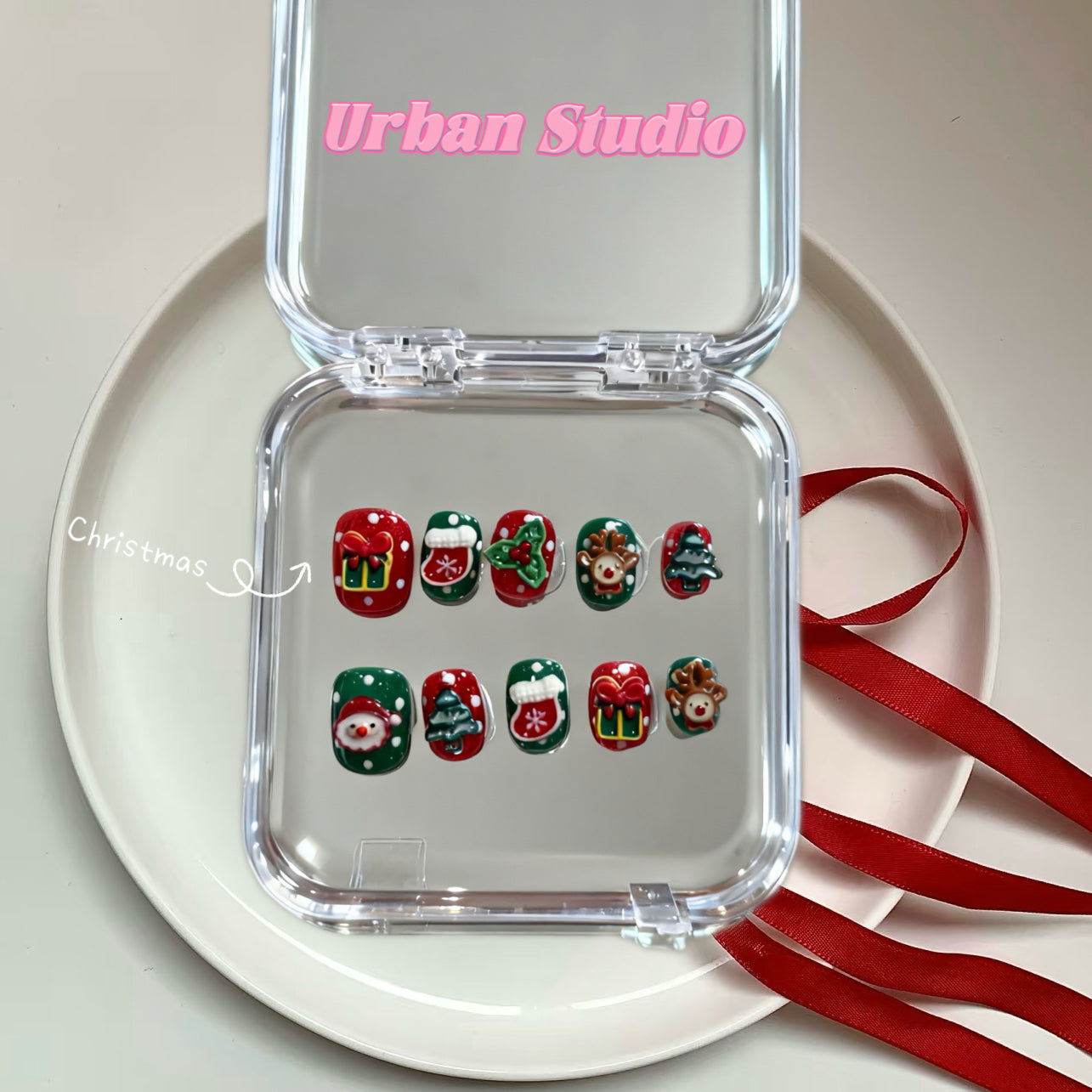 Merry Plush Christmas Set — 3D Holiday Press-On Nails