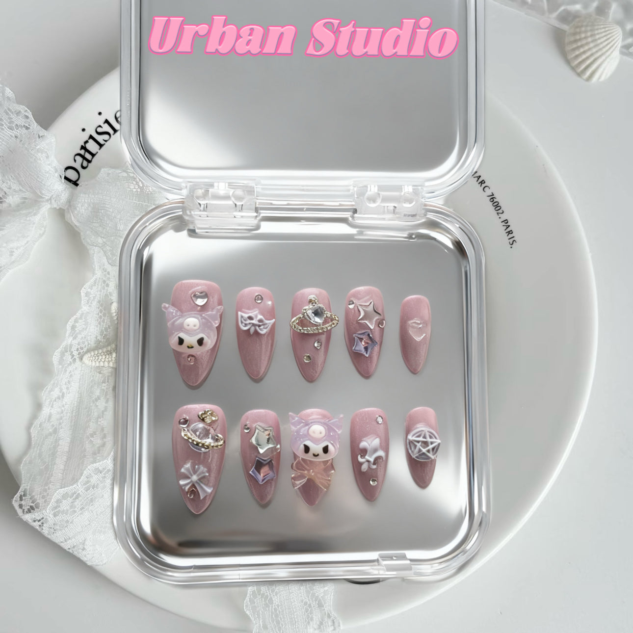 Pink Kuromi Charm Set