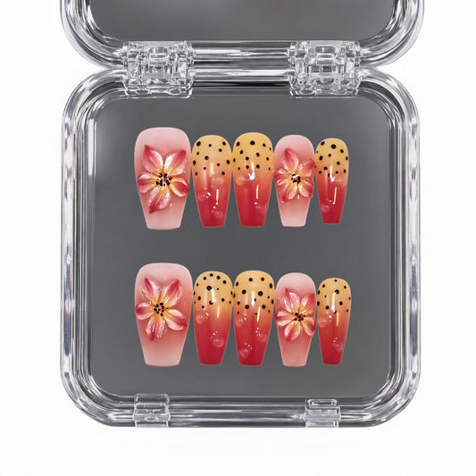 Tropic Kiss Sunset Floral press-on nails